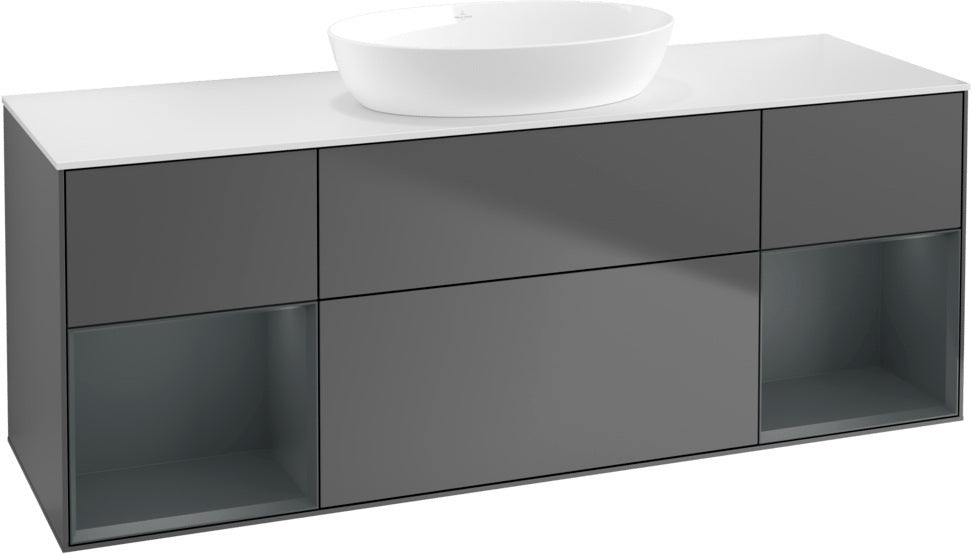 Villeroy & Boch Finion Waschtischunterschrank GD01GF 1600 mm Glossy White Lacquer mit Beleuchtung