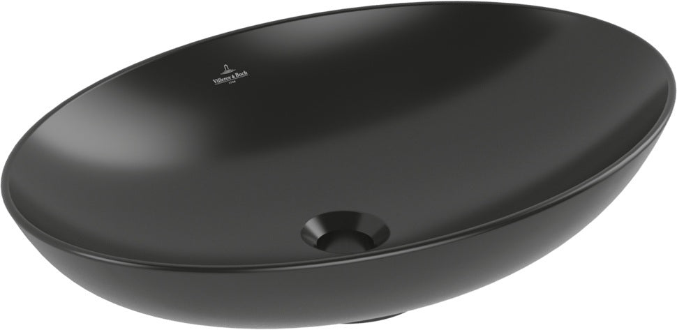 Villeroy & Boch Aufsatzwaschbecken Loop & Friends 4A4 620x420mm Pure Black CeramicPlus