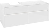 Villeroy & Boch Waschbeckenunterschrank Collaro C101B0 1400 mm Glossy White mit Beleuchtung