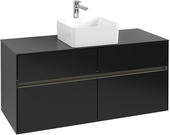 Villeroy & Boch Waschtischunterschrank Collaro C041 B0 1200 mm Glossy Grey mit Beleuchtung