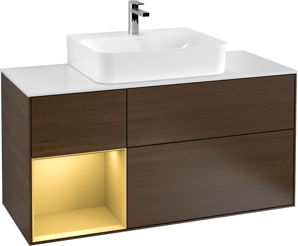 Villeroy & Boch Finion Waschtischunterschrank G161G 1200 mm Glossy White Lacquer mit LED-Beleuchtung