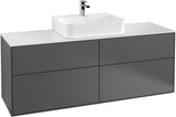 Villeroy & Boch Finion Waschtischunterschrank 1600 mm Anthrazit Matt mit Beleuchtung