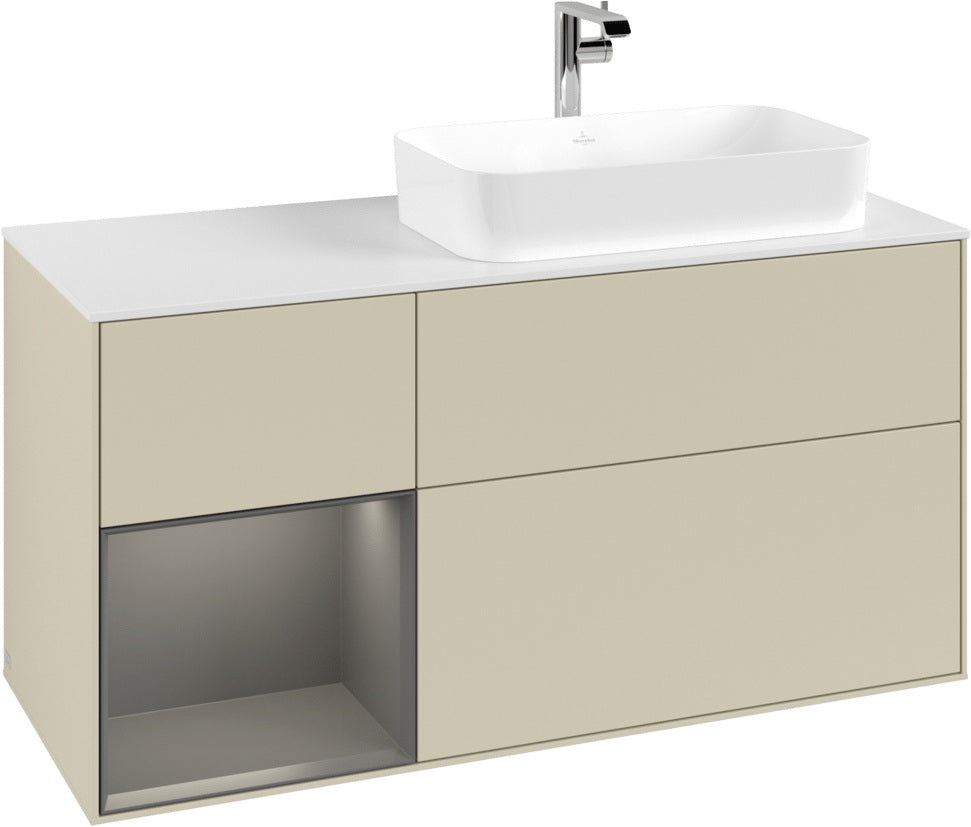 Villeroy & Boch Finion Waschbeckenunterschrank 1200 mm Glossy White Lacquer mit LED-Beleuchtung