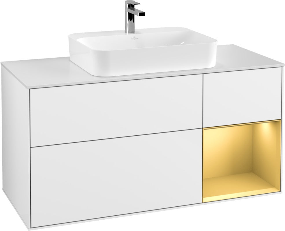 Villeroy & Boch Waschtischunterschrank Finion F421G 1200 mm Glossy White Lacquer