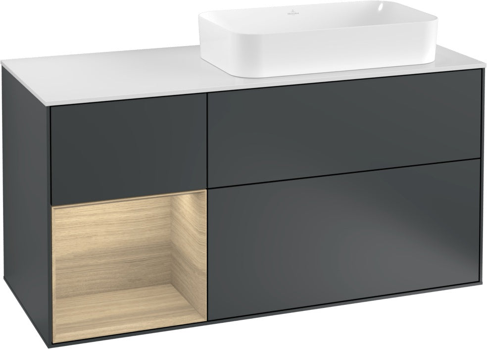 Villeroy & Boch Waschtischunterschrank Finion F271G 1200 mm Glossy White Lacquer mit Beleuchtung