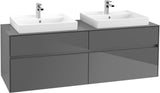 Villeroy & Boch Waschtischunterschrank Collaro C024 1600 mm Glossy Grey – 4 Auszüge, SoftClosing, für 2 Waschbecken