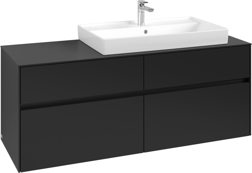 Villeroy & Boch Waschtischunterschrank Collaro C090 B0 1400 mm Volcano Black mit Beleuchtung