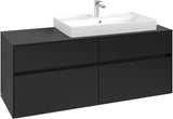 Villeroy & Boch Waschtischunterschrank Collaro C090 B0 1400 mm Volcano Black mit Beleuchtung
