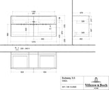 Villeroy & Boch Waschtischunterschrank Subway 3.0 C 602L0, 1272 mm, Brilliant White, mit LED-Beleuchtung