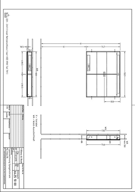 Villeroy & Boch Einbau-Spiegelschrank My View-In 1001 mm mit LED-Beleuchtung und Sensordimmer