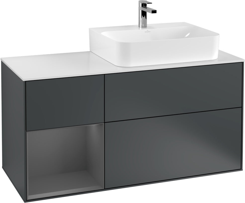 Villeroy & Boch Waschtischunterschrank Finion G141G 1200 mm Glossy White mit LED-Beleuchtung