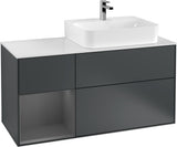 Villeroy & Boch Waschtischunterschrank Finion G141G 1200 mm Glossy White mit LED-Beleuchtung