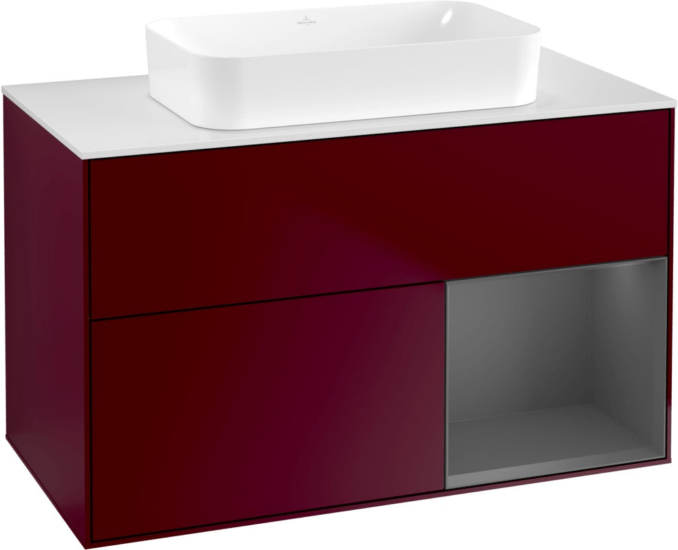 Villeroy & Boch Finion Waschtischunterschrank 1000 mm Glossy White Lacquer mit LED-Beleuchtung