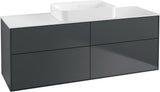 Villeroy & Boch Finion Waschtischunterschrank 1600 mm Peony Matt Lack mit Beleuchtung und 4 Auszügen