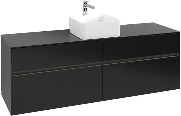 Villeroy & Boch Collaro Waschtischunterschrank 1600 mm mit LED-Beleuchtung und 4 Auszügen in Soft Grey