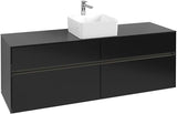 Villeroy & Boch Collaro Waschtischunterschrank 1600 mm mit LED-Beleuchtung und 4 Auszügen in Soft Grey