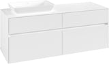 Villeroy & Boch Collaro Waschbeckenunterschrank 1400 mm White Matt mit 4 Auszügen und Becken links