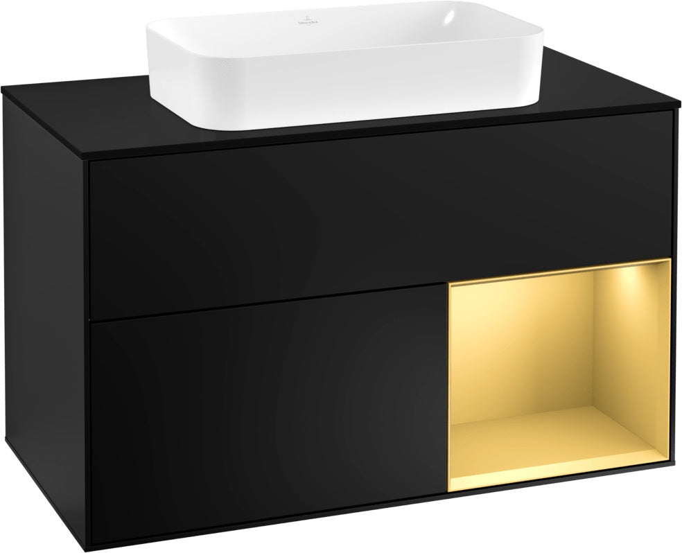 Villeroy & Boch Waschtischunterschrank Finion F252G 1000 mm Glossy White Lacquer mit LED-Beleuchtung