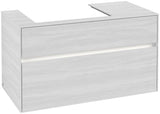 Villeroy & Boch Collaro Waschtischunterschrank 1000 mm mit LED-Beleuchtung und 2 Auszügen, White Wood