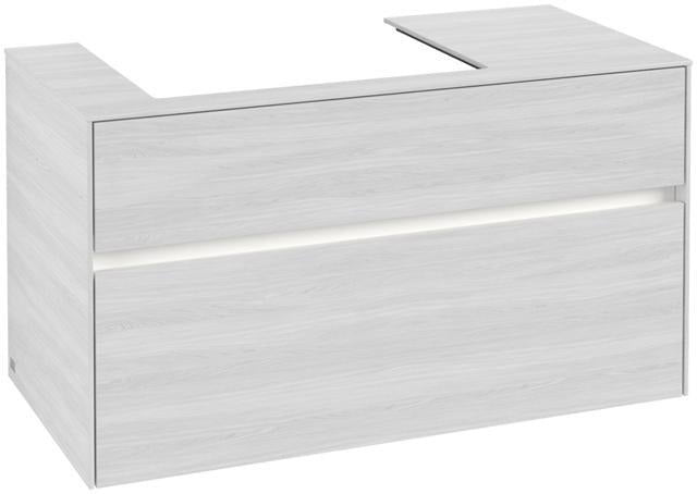 Villeroy & Boch Collaro Waschtischunterschrank 1000 mm mit LED-Beleuchtung und 2 Auszügen, White Wood