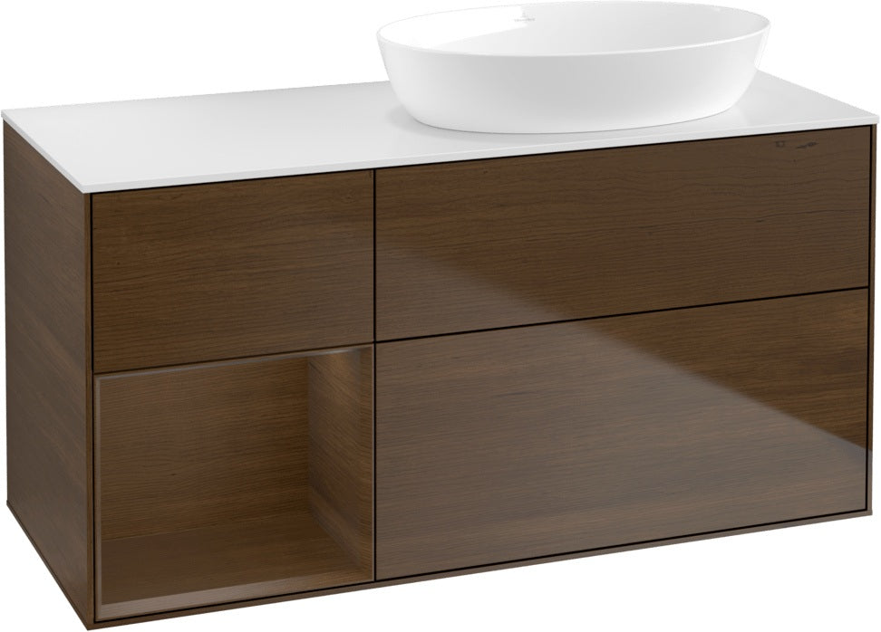 Villeroy & Boch Finion Waschtischunterschrank 1200 mm Glossy White Lacquer mit Beleuchtung