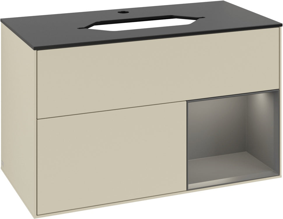 Villeroy & Boch Waschtischunterschrank Finion F252G 1000 mm Glossy White Lacquer mit LED-Beleuchtung