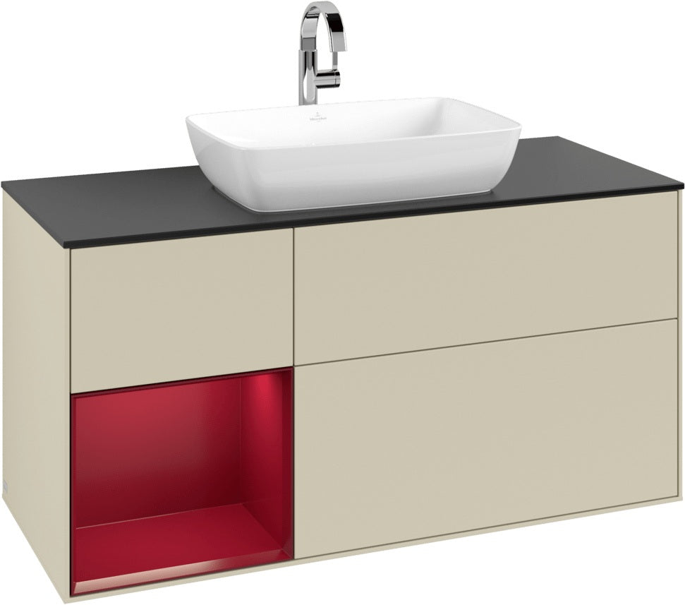 Villeroy & Boch Finion Waschtischunterschrank 1200 mm Glossy White Lacquer mit Beleuchtung