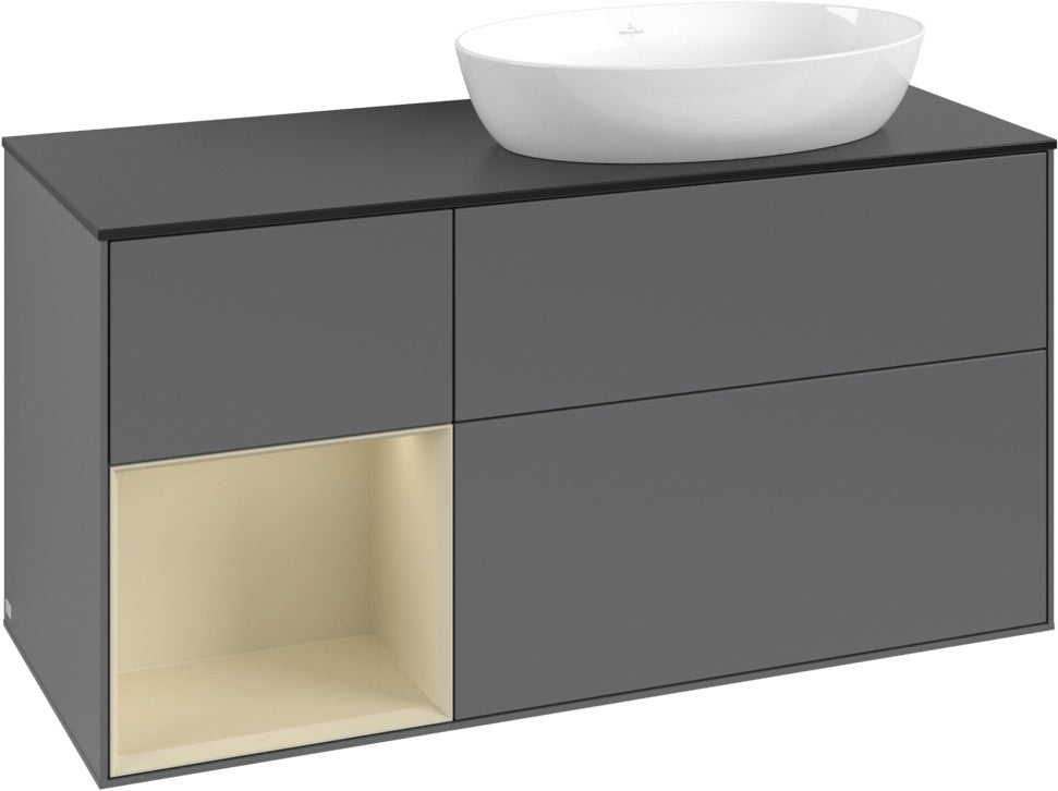 Villeroy & Boch Waschtischunterschrank Finion FA42G 1200 mm Glossy White Lacquer mit Beleuchtung