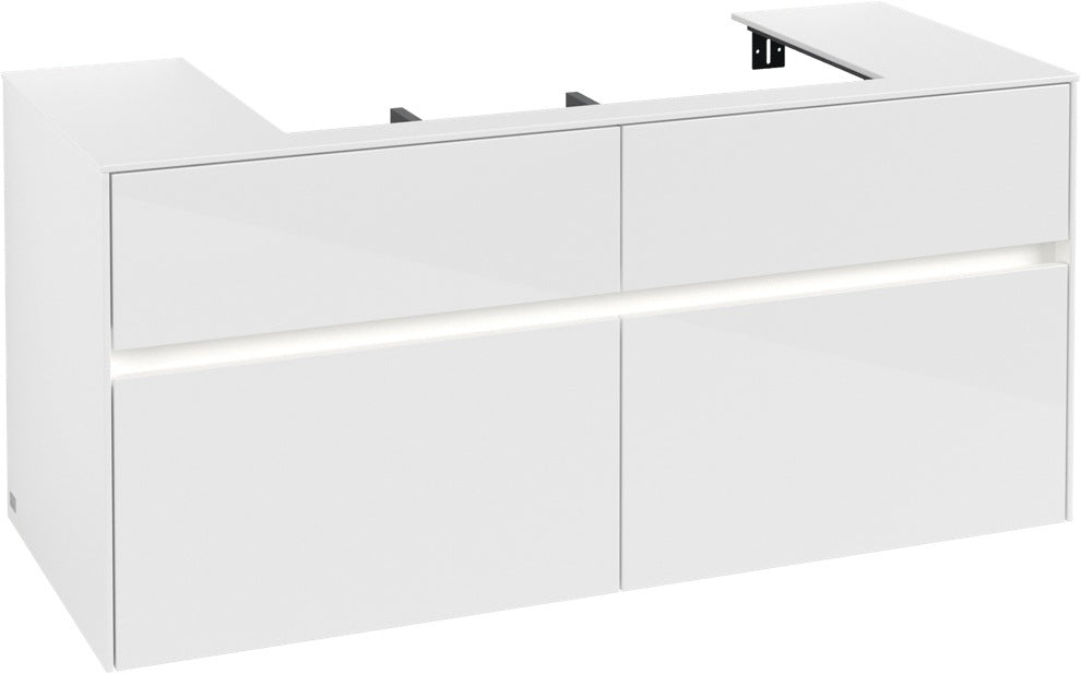 Villeroy & Boch Waschtischunterschrank Collaro C087 B0 1200 mm Glossy White mit LED-Beleuchtung