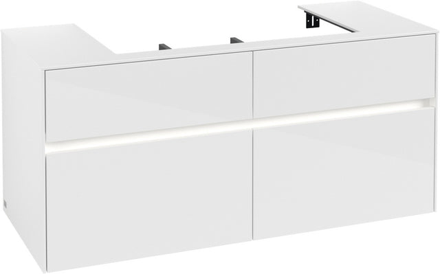 Villeroy & Boch Waschtischunterschrank Collaro C087 B0 1200 mm Glossy White mit LED-Beleuchtung
