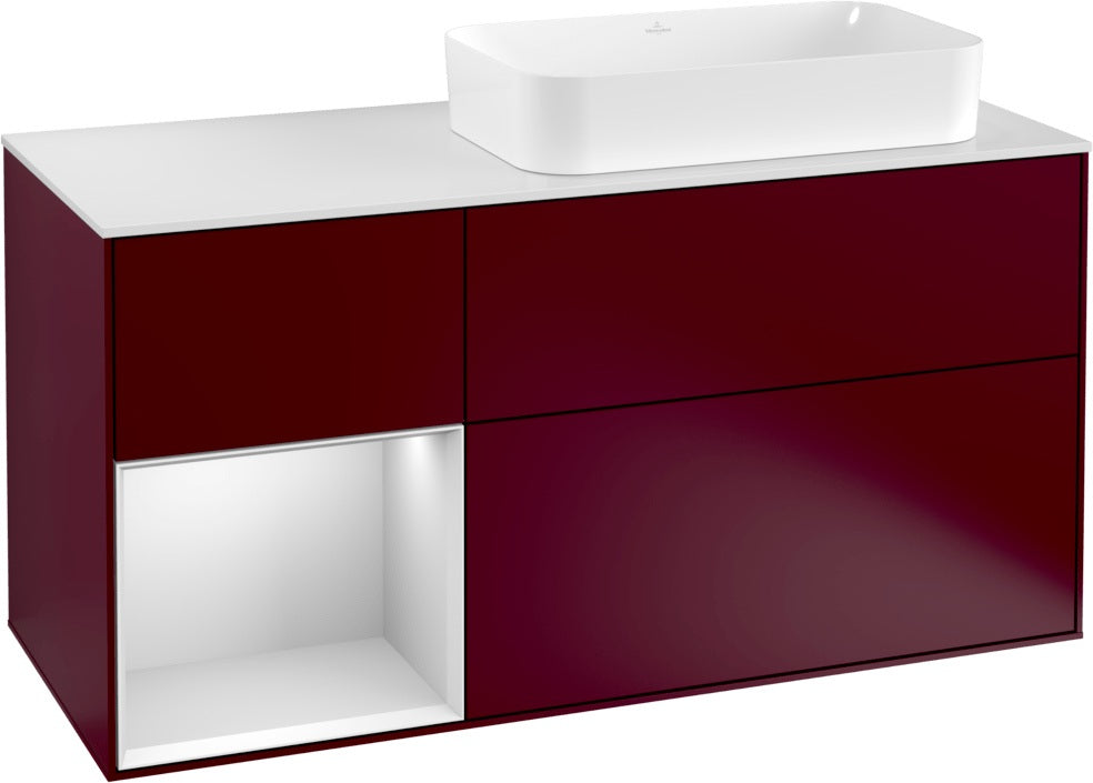 Villeroy & Boch Finion Waschbeckenunterschrank 1200 mm Glossy White Lacquer mit LED-Beleuchtung