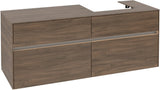 Villeroy & Boch Collaro Waschtischunterschrank 1400 mm mit LED-Beleuchtung und 4 Auszügen in Soft Grey