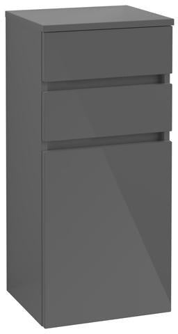 Villeroy & Boch Seitenschrank Legato B72801 400x870x350mm Glossy White – Wandhängend, 1 Tür, 2 Schubladen