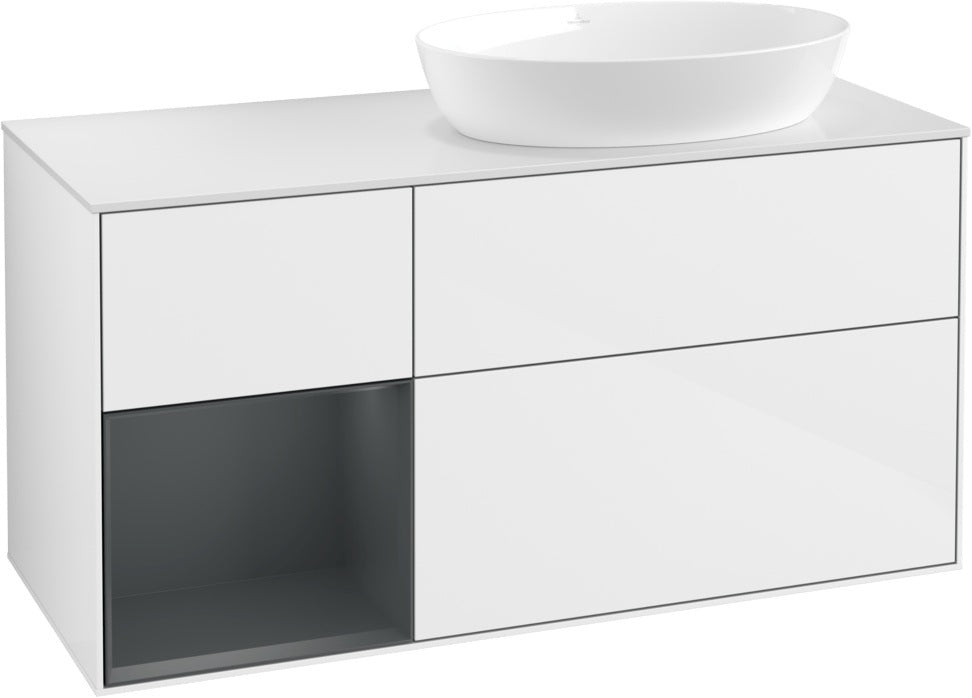 Villeroy & Boch Finion Waschtischunterschrank 1200 mm Glossy White Lacquer mit Beleuchtung