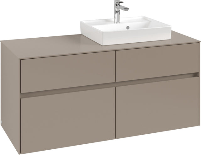 Villeroy & Boch Waschtischunterschrank Collaro C072 1200 mm Taupe Matt mit 4 Auszügen
