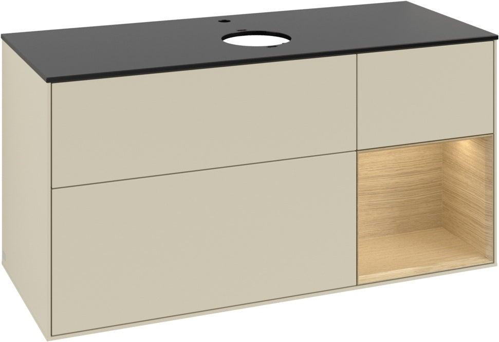 Villeroy & Boch Finion Waschbeckenunterschrank 1200 mm Glossy White Lacquer mit Beleuchtung