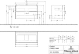 Villeroy & Boch Waschbeckenunterschrank Collaro C13900 in White Oak – 996 mm, 2 Auszüge, SoftClosing