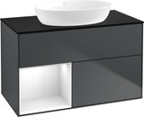 Villeroy & Boch Waschtischunterschrank Finion FA12G 1000 mm Glossy White Lacquer mit Beleuchtung