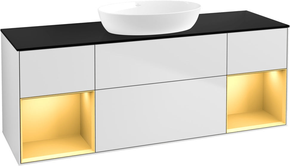 Villeroy & Boch Finion Waschtischunterschrank 1600 mm Glossy White Lacquer mit Beleuchtung