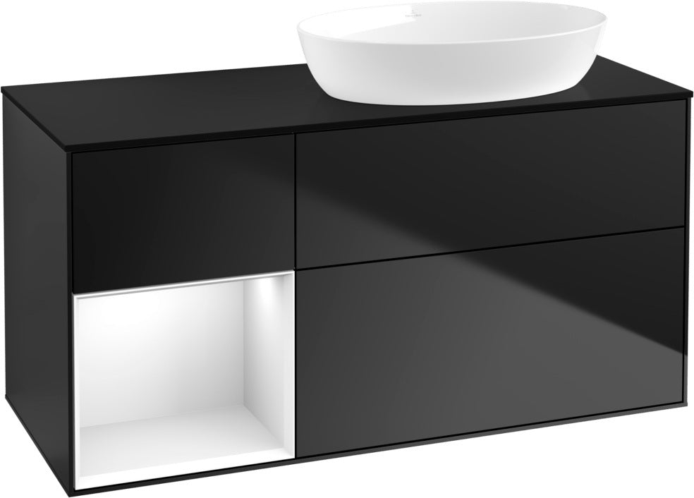 Villeroy & Boch Waschtischunterschrank Finion FA42G 1200 mm Glossy White Lacquer mit Beleuchtung