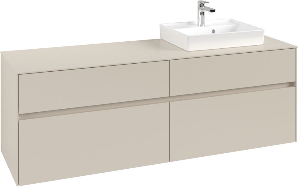 Villeroy & Boch Waschtischunterschrank Collaro C079 B0 1600 mm Cashmere Grey mit Beleuchtung