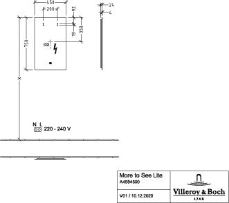 Villeroy & Boch More to See Square Spiegel A47510 1000x700 mm mit LED-Beleuchtung