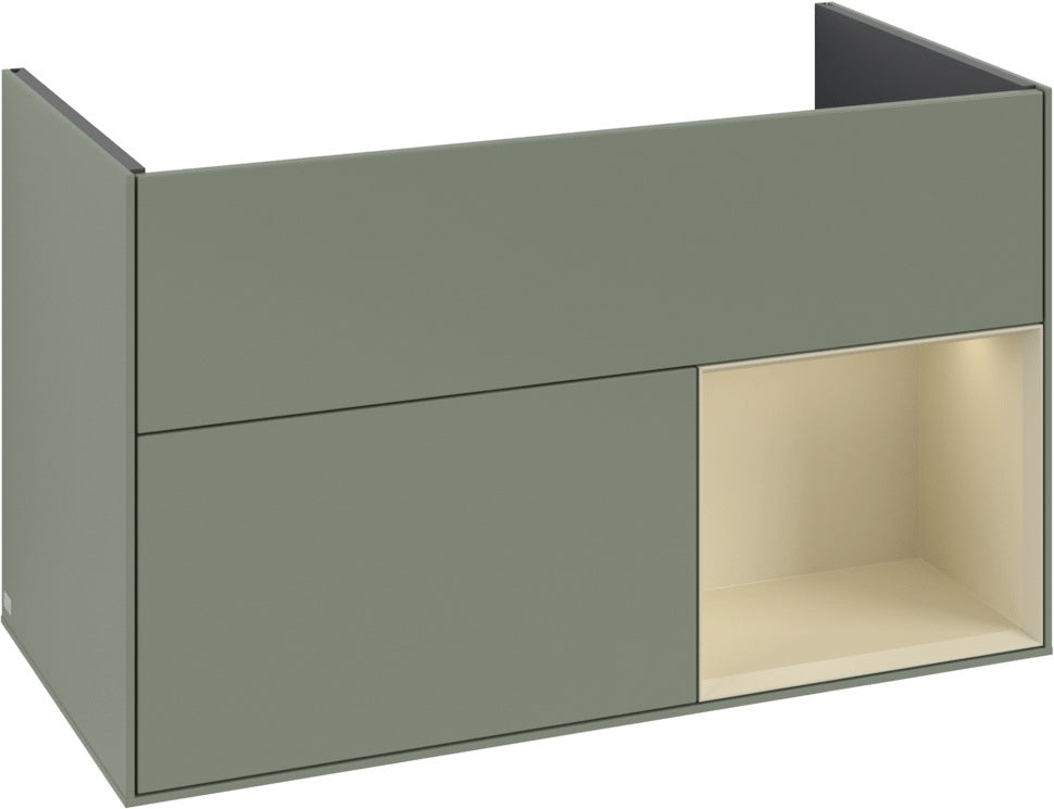 Villeroy & Boch Finion Waschtischunterschrank 996 mm Glossy White Lacquer mit LED-Beleuchtung