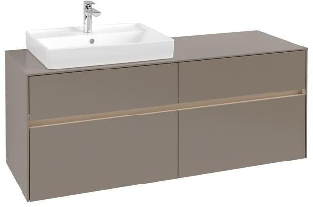 Villeroy & Boch Collaro Waschtischunterschrank 1400 mm Truffle Grey mit LED-Beleuchtung