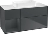 Villeroy & Boch Finion Waschbeckenunterschrank 1200 mm Walnut Veneer mit Beleuchtung
