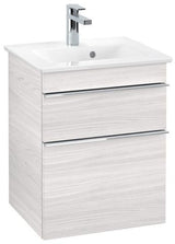 Villeroy & Boch Waschtischunterschrank VENTICELLO 466 mm Eiche Santana Oak mit 2 Auszügen und Griffleiste in Chrom