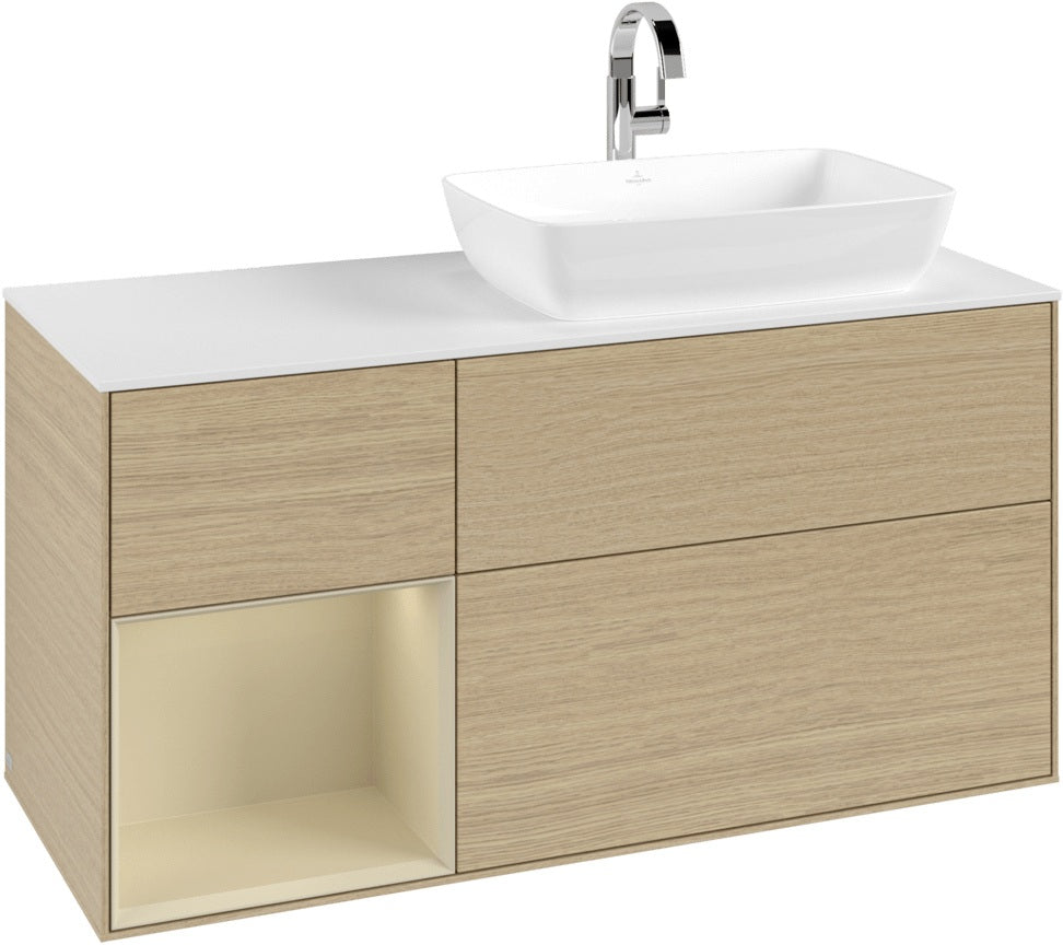 Villeroy & Boch Finion Waschbeckenunterschrank 1200 mm Glossy White Lacquer mit Beleuchtung
