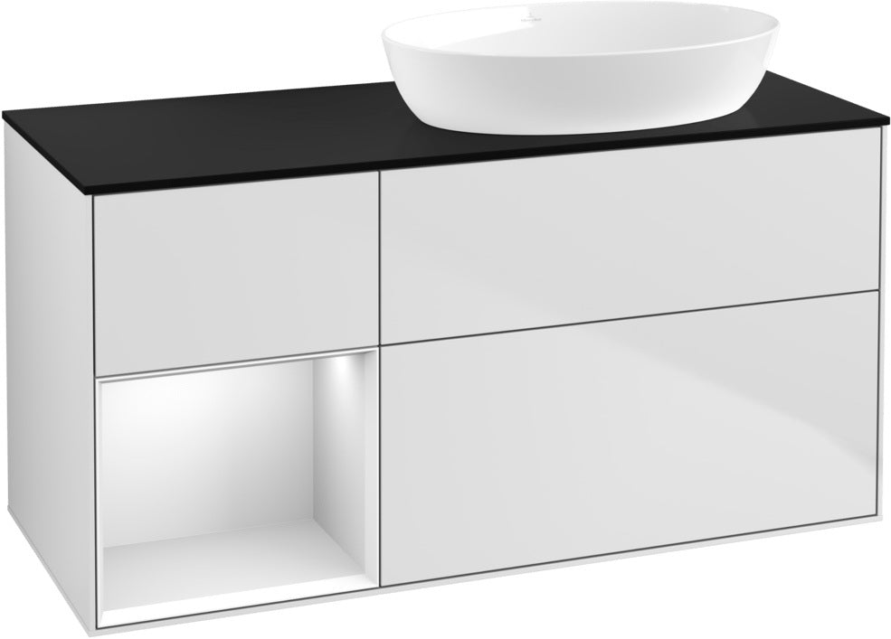 Villeroy & Boch Waschtischunterschrank Finion FA42G 1200 mm Glossy White Lacquer mit Beleuchtung