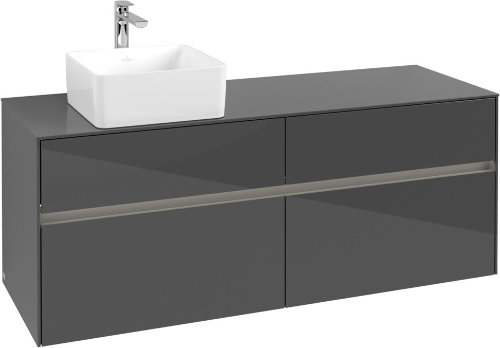 Villeroy & Boch Collaro Waschtischunterschrank 1400 mm mit LED-Beleuchtung und 4 Auszügen, White Wood