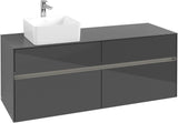 Villeroy & Boch Collaro Waschtischunterschrank 1400 mm mit LED-Beleuchtung und 4 Auszügen, White Wood